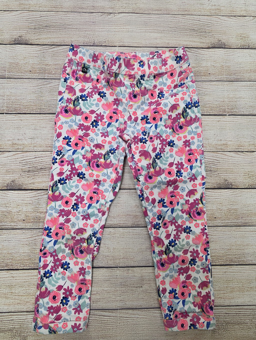 Jordache Pink Floral Cropped Jeggings Size Medium 7/8